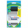 PAPERMATE Sachet de 8 stylos à bille KILOMETRICO à capuchon, recyclé à 80%. Pointe moyenne 1.0 mm - noir