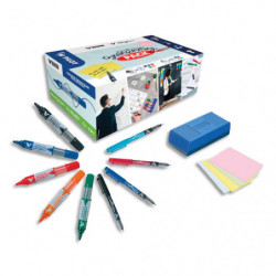 PILOT Coffret Brainstorming : 5 v-board master + 12 v-sign pen + 1 brosse + 1 lot de notes adhésives