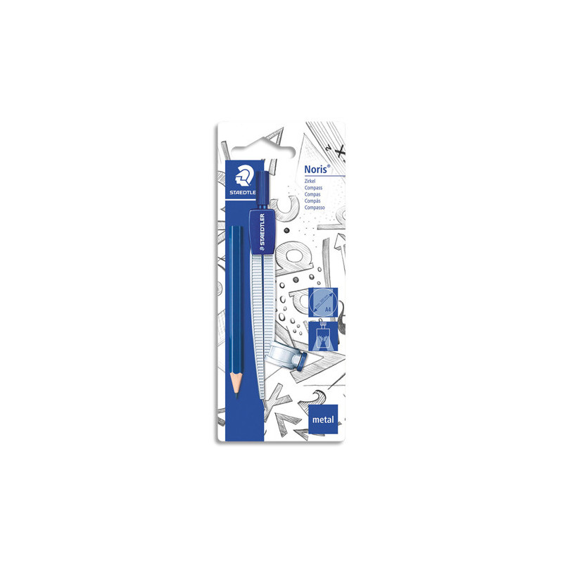 STAEDTLER Compas scolaire avec attache-compas universelle et crayon graphite.