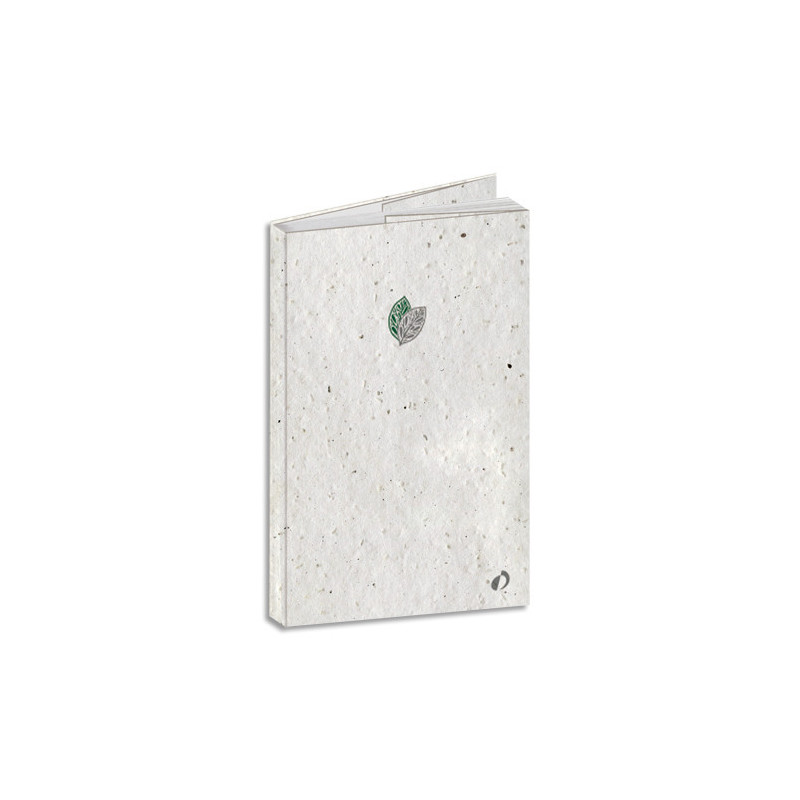QUO VADIS Carnet Pure ligné 16x24cm 192 pages. 100% recyclé/graine à planter. Couverture blanche