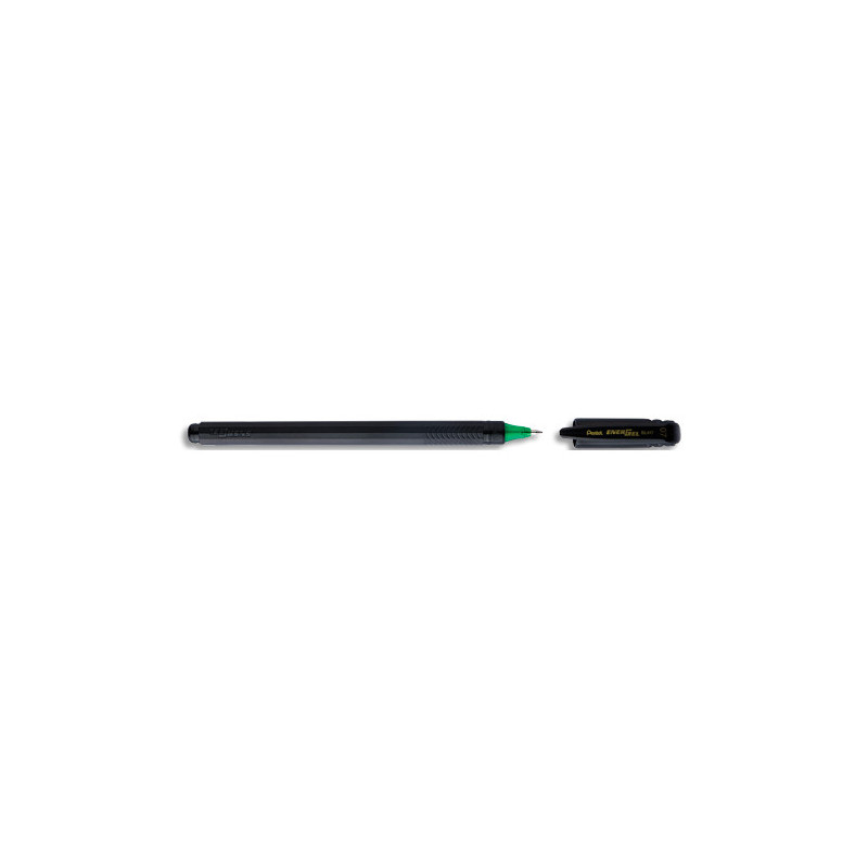 PENTEL Roller gel 0,7 mm vert fabriqué à partir de 96% de matières recyclées rechargeable.