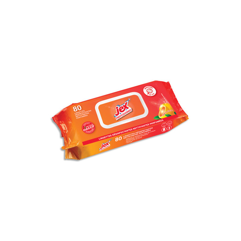 JEX PROFESSIONNEL Paquet de 80 lingettes nettoyantes désinfectantes Soleil de Corse, L19xl19cm