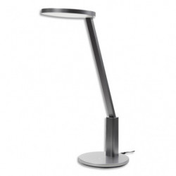 ALBA Lampe LEDTECH aluminium et ABS 5 fonctions luminosité Tête:15,5 cm Bras:46,5 cm Base:16 cm. Grise