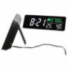 ALBA Horloge LED murale ou posée. Capteur CO2, température humidité Dim L 37,5 x l 13,5 x Ep 3,8 cm Noire