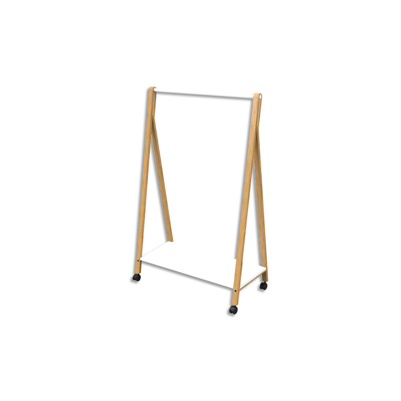 ALBA Vestiaire mobile SLEEK en bois et acier. Dim (l x h x p) : 94 x 149 x 47 cm. Coloris bois