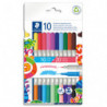 STAEDTLER Pochette de 10 feutres de coloriage double pointe de 2 couleurs et de 2 pointes différentes.