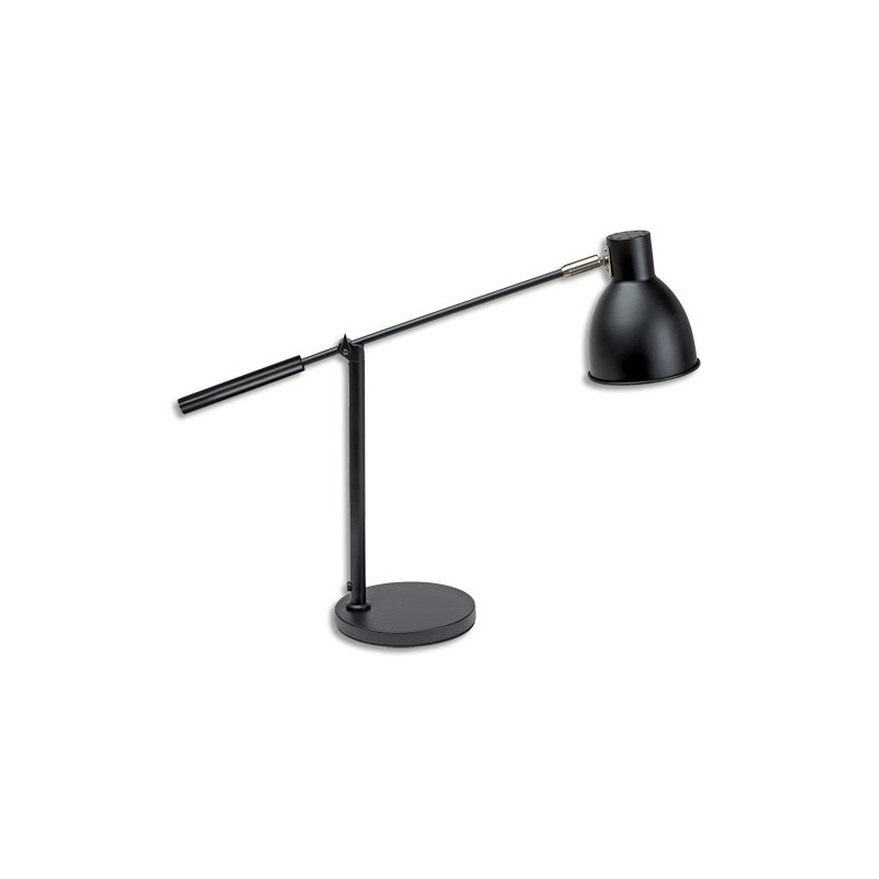 MAUL Lampe bureau MAULfinja, orientable/inclinable, Culot E27, livrée sans ampoule, noir et argenté