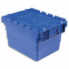 VISO Bac de rangement navette 22L polypropylène Bleu, gerbable et emboîtable, poignées, Dim 40x30x25cm