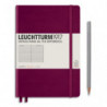 LEUCHTTURM 1917 Carnet rigide 14,8x21cm 251 pages lignées numérotées. Coloris Bordeaux