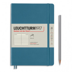 LEUCHTTURM 1917 Carnet souple 14,8x21cm 123 pages lignées numérotées. Coloris Bleu jean