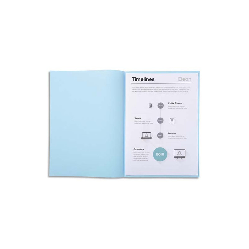 EXACOMPTA Paquet de 250 sous-chemises SUPER 60 en carte 60 grammes coloris Bleu clair