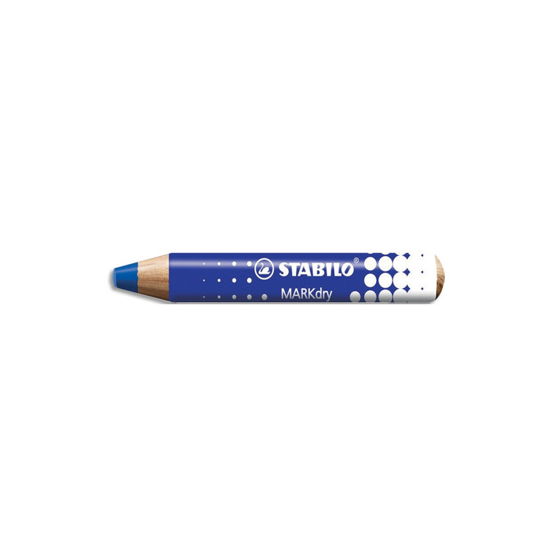 STABILO Marqueur bois MARKdry pour tableaux blanc. Effaçable à sec sur surfaces lisses non poreuses Bleu