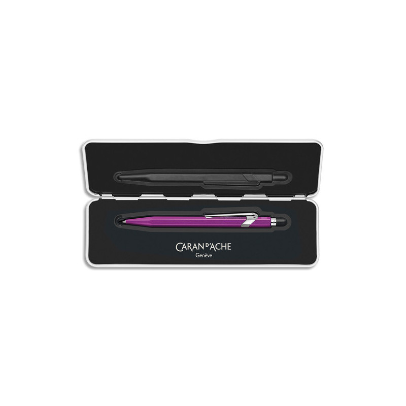 CARAN D'ACHE Stylo bille 849 Colormat X : Corps hexagonal en alu - finition microbillée. Slimpack-Violet