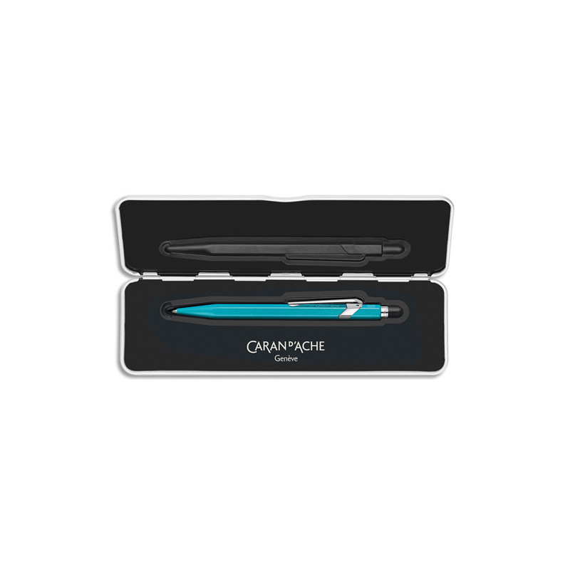 CARAN D'ACHE Stylo bille 849 Colormat X: Corps hexagonal en alu, finition microbillée. Slimpack-Turquoise