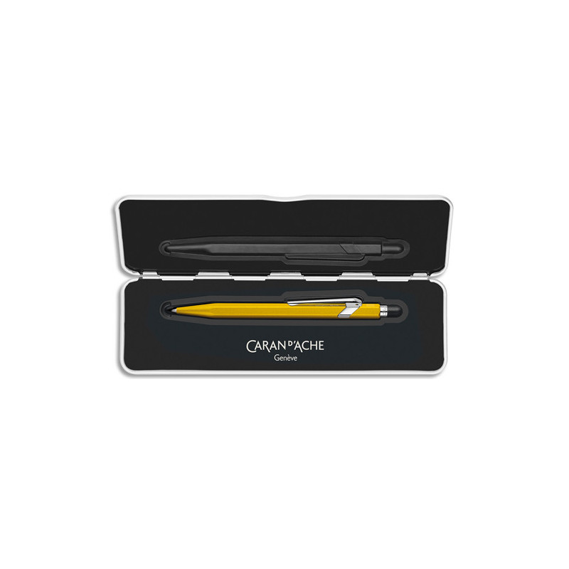 CARAN D'ACHE Stylo bille 849 Colormat X : Corps hexagonal en alu - finition microbillée. Slimpack-Jaune