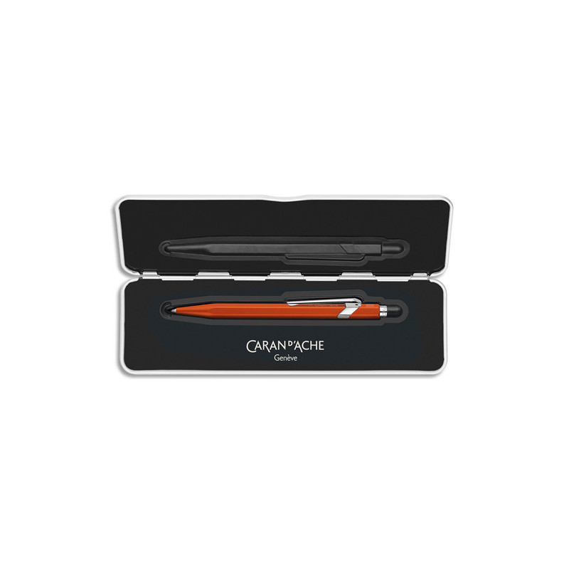 CARAN D'ACHE Stylo bille 849 Colormat X : Corps hexagonal en alu - finition microbillée. Slimpack-Orange