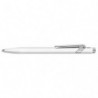 CARAN D'ACHE Stylo bille 849 CLASSIC rétractable en aluminium. Corps hexagonal blanc, encre bleue