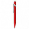 CARAN D'ACHE Stylo bille 849 CLASSIC rétractable en aluminium. Corps hexagonal rouge, encre bleue