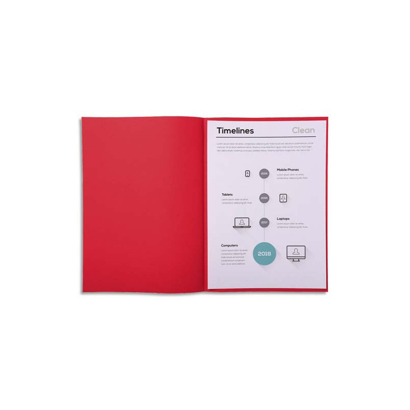 EXACOMPTA Paquet de 250 sous-chemises SUPER 60 en carte 60 grammes coloris Rouge