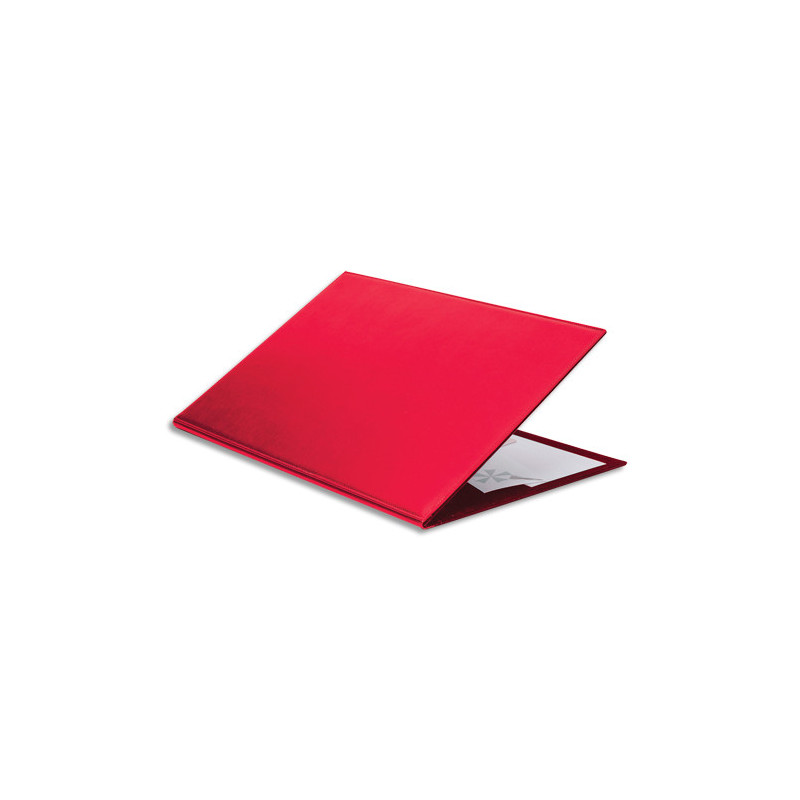 QUO VADIS Sous-main à rabat Satiny en cuir. Dimensions (l x p) : 56 x 38 cm. Coloris rouge.