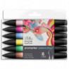 WINSOR & NEWTON Pochette de 6 ''ProMarker'' aquarellable. Tons floraux