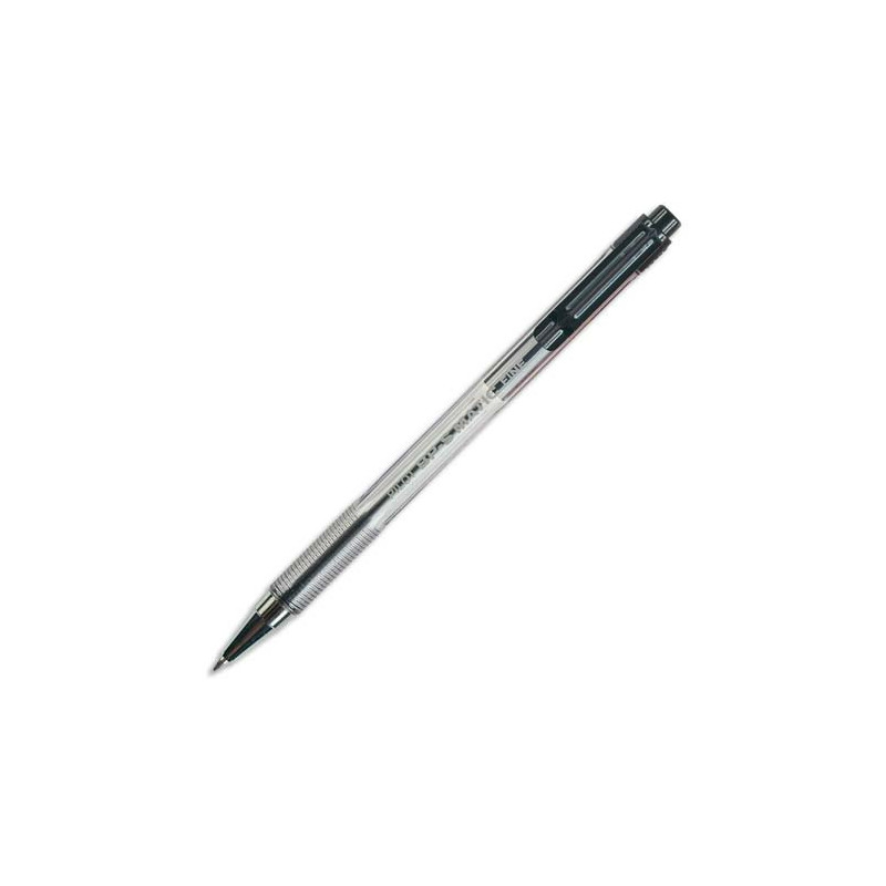 PILOT Stylo bille rechargeable pointe fine rétractable encre Noire corps plastique cristal BPS-MATIC