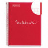 MIQUELRIUS Cahier polypropylène spirale EMOTION 21x29,7cm 160 pages 90g 5x5. Coloris rouge