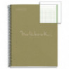 MIQUELRIUS Cahier carte spirale ECO EMOTION 21x29,7cm 160 pages 80g 5x5. Coloris vert