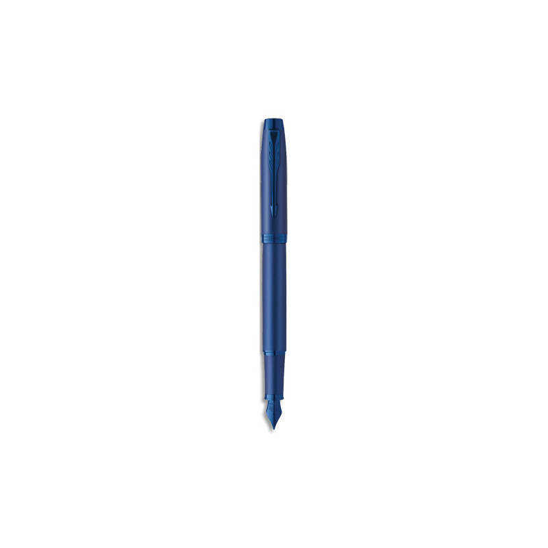 PARKER Plume IM Monochrome Bleu, Plume moyenne avec recharge d'encre bleue, Étui cadeau
