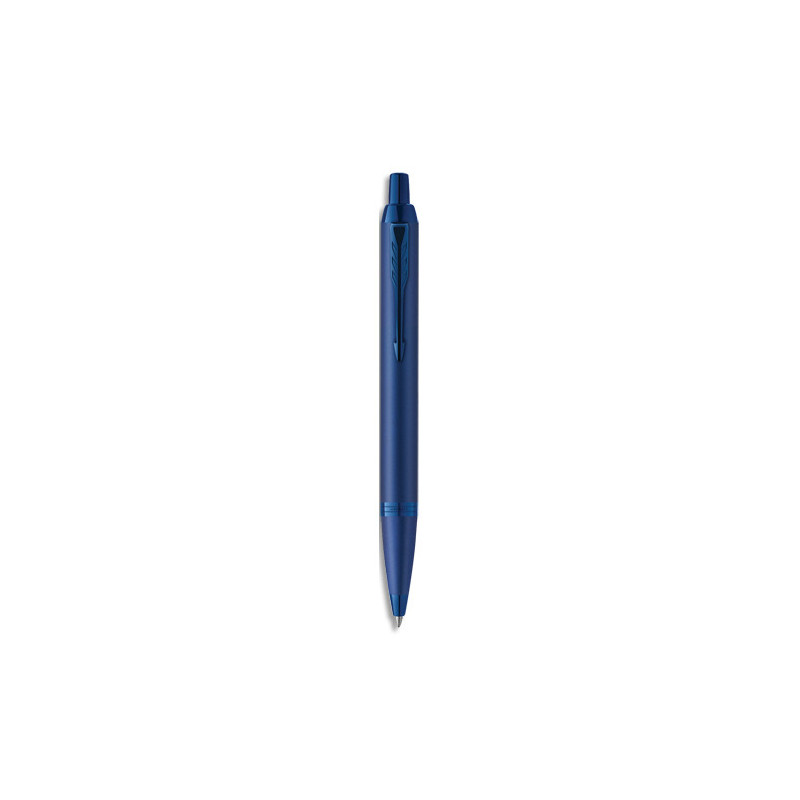 PARKER Bille IM Monochrome Bleu, Pointe moyenne avec recharge d'encre bleue, Étui cadeau