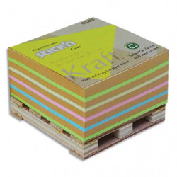 STICK'N Bloc de 400 feuilles de notes repositionnables. 76 x 76 mm. Feuilles kraft et recyclées sur palet