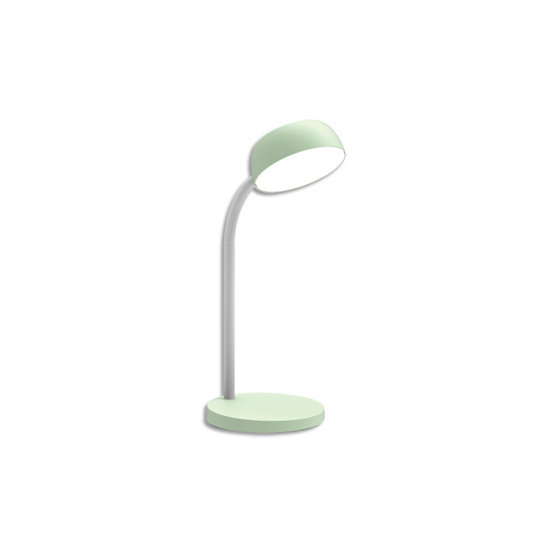 UNILUX Lampe de bureau LED TAMY. Bras flexible pivotant à 360°. 6 kWh/1000h, 3 000K, 20 000h. Verte