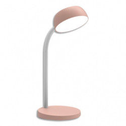 UNILUX Lampe de bureau LED TAMY. Bras flexible pivotant à 360°. 6 kWh/1000h, 3 000K, 20 000h. Rose