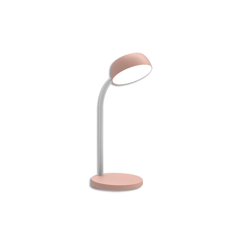 UNILUX Lampe de bureau LED TAMY. Bras flexible pivotant à 360°. 6 kWh/1000h, 3 000K, 20 000h. Rose