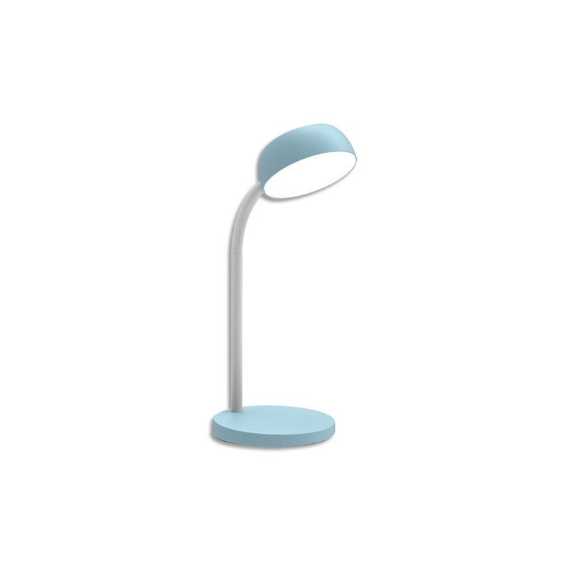 UNILUX Lampe de bureau LED TAMY. Bras flexible pivotant à 360°. 6 kWh/1000h, 3 000K, 20 000h. Bleue