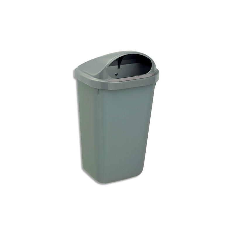 ROSSIGNOL Corbeille murale XERIOS GREEN 50L gris en polypropylène recyclé. Fixation murale ou sur poteau