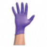 Boîte 100 gants nitrile violet touché texturé amélioré 100% synthétique. Sans protéine latex. Taille M