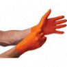 Boîte de 50 gants nitrile non poudrés GoGrip avec picot 8,5gr. Coloris orange. Taille XL