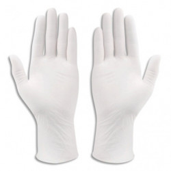 Gants en latex non poudrés non stériles, ambidextres. Bout du doigt texturé. Couleur Blanc. Taille S