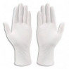 Gants en latex non poudrés non stériles, ambidextres. Bout du doigt texturé. Couleur Blanc. Taille S