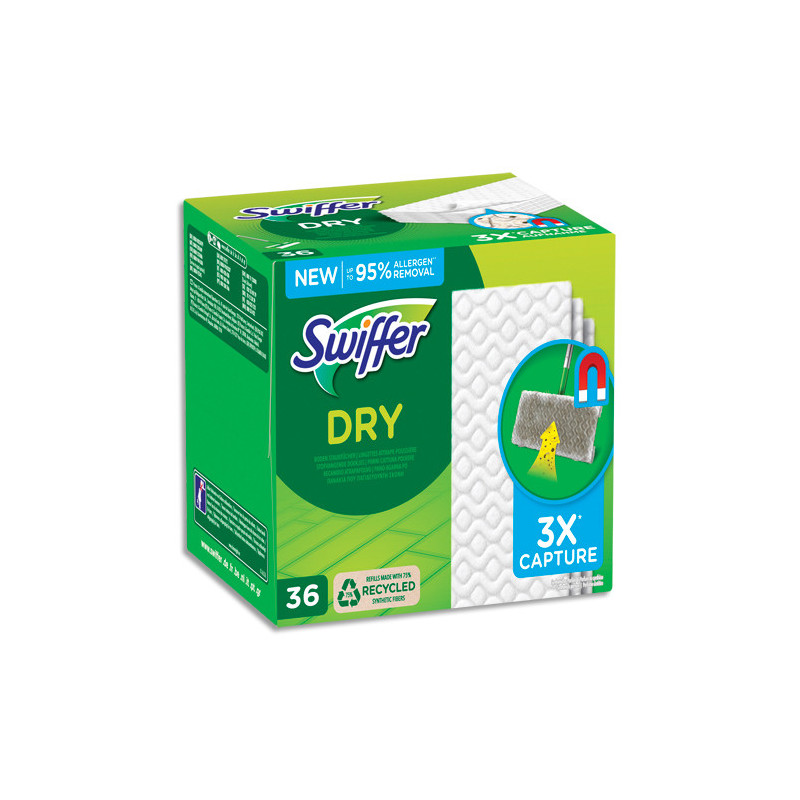 SWIFFER Boîte de 36 Lingettes attrape-poussière pour balai Swiffer