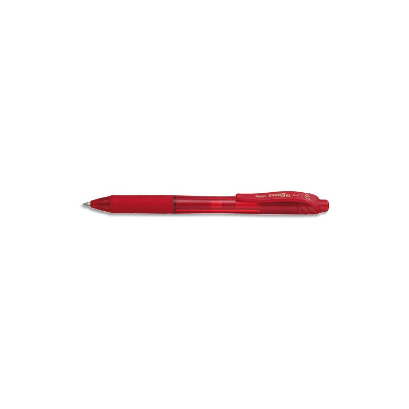 PENTEL Roller encre gel rétractable Energel X, Pointe 0,7 mm, Rouge