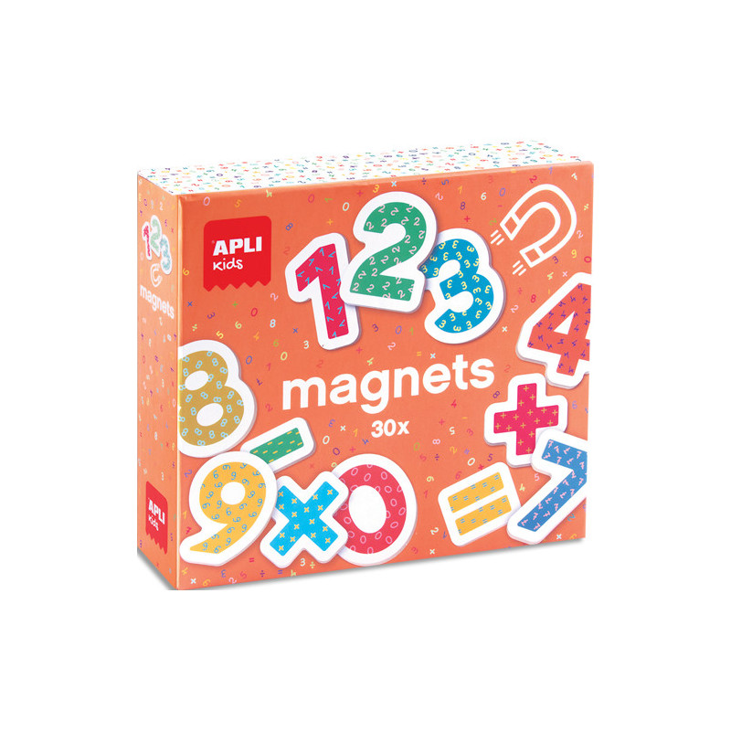 APLI KIDS Boîte de 30 magnets chiffres en bois