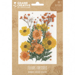 GRAINE CREATIVE Sachet de 18 fleurs séchées PRAIRIE JAUNE pour la création de bougies, objets en bois...