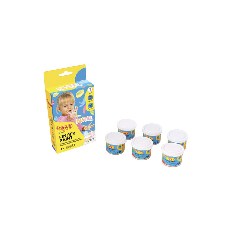 JOVI Set de 5 pots de 35 ml de gouache au doigt couleurs pastel