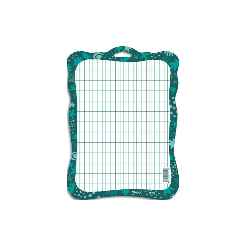 MAPED Ardoise blanche Smiling Planet 100% carton, sans plastique, durable et résistantee
