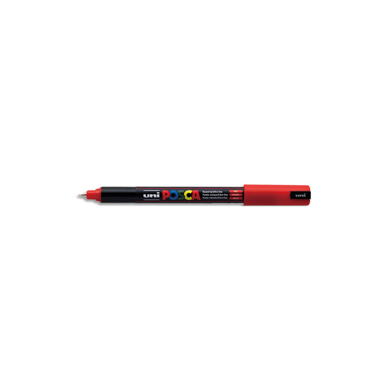 UNI POSCA Marqueur peinture. Pointe extra fine de 0,7 à 1 mm (PC1MC). Couleur Rouge