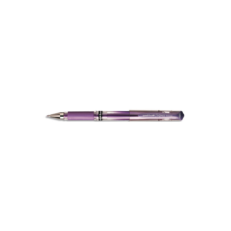 UNI-BALL Stylo encre gel Signo Broad avec grip et capuchon. Pointe large 1mm. Couleur violet métal