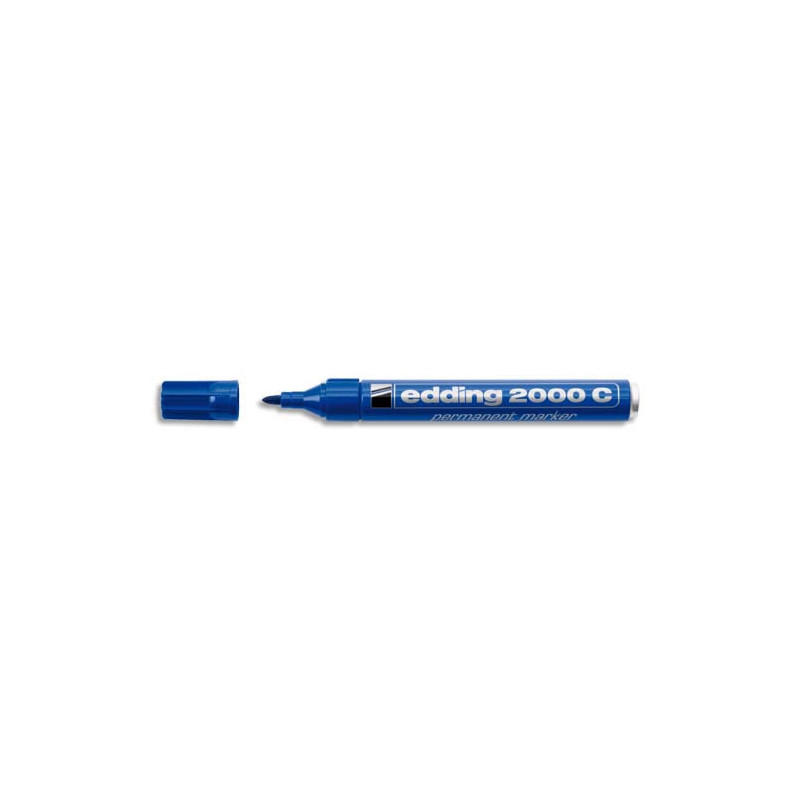 EDDING Marqueur permanent pointe ogive encre indélibile Bleue sans solvant 2000