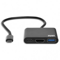 PORT DESIGNS Mini station d'accueil USB-C pour PC et Mac - HDMI, USB 3.0 900140